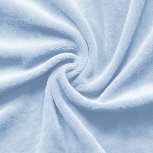 Nicki Velour Bomuldsstof Babyblå - 145 cm - Velour stof, Bomuldsstof, Stof
