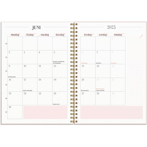 Kalender 24/25 - Life Planner Pink Horisontell