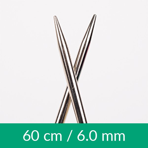 Cirkulære strikkepinde - Messing - 60 cm 6.00 mm / 23.6in US 10 - Rundpinde, Strikkepinde, Strikning, Strikke, hækle, knytte og væve