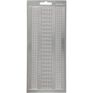 Klistermærker kanter 10x23 cm sølv - 1 ark Klistermærker kanter 10x23 cm sølv - 1 ark