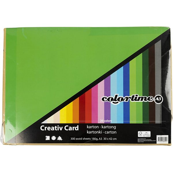 Creativ Kartong - mixade färger - A3 - 300 st Creativ Kartong - mixade färger - A3 - 300 st