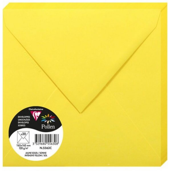 Pollen Kuvert 165x165- 20-pack - Intensiv gul