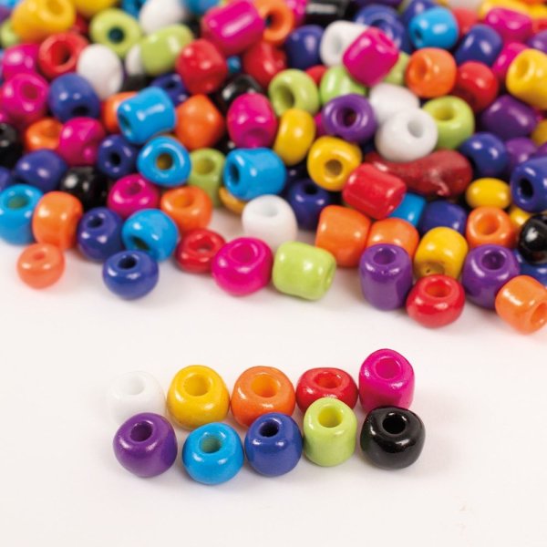 Glaspärlor Ø 6 mm 500 g - basfärger Glaspärlor Ø 6 mm 500 g - basfärger