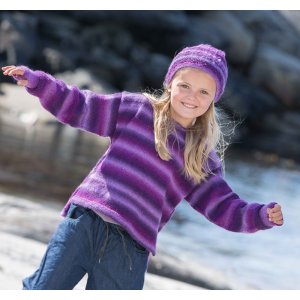 Strikkeopskrift - Sweater, hue og hndledsvarmere