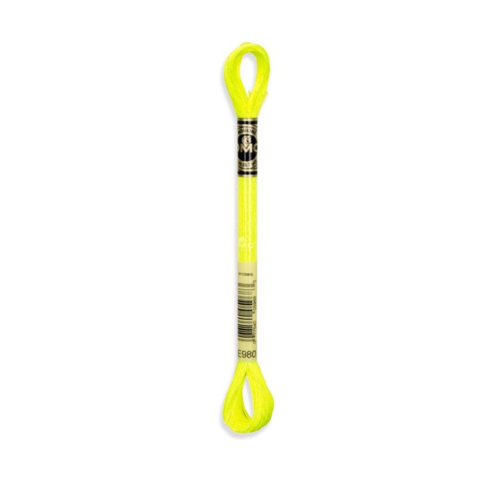 DMC Mouliné art. 317W Light Effects, E980 Neon Yellow - Moulinegarn, Garn, Sticka & virka