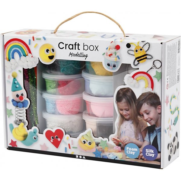 Foam Clay® och Silk Clay® i tema-ask - mixade färger Foam Clay® och Silk Clay® i tema-ask - mixade färger