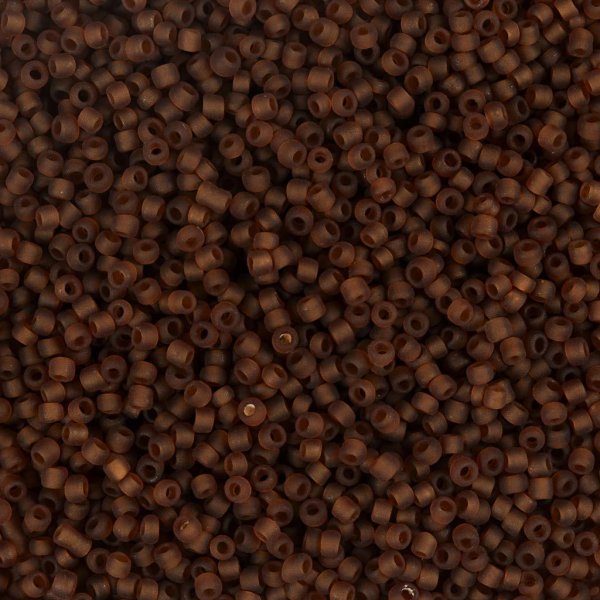 Rocaillepärlor matt frozen Brun 1,7 mm nr. 15/0 25 g Rocaillepärlor matt frozen Brun 1,7 mm nr. 15/0 25 g