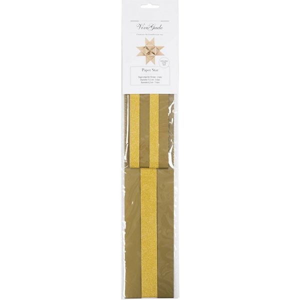 Stjärnstrimlor - guld - glitter,lack - Ø6,5+11,5 cm - 40 strimlor Stjärnstrimlor - guld - glitter,lack - Ø6,5+11,5 cm - 40 strimlor