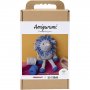 DIY kit amigurumi l�ve marinebl� og lysegr� - 1 pakke.