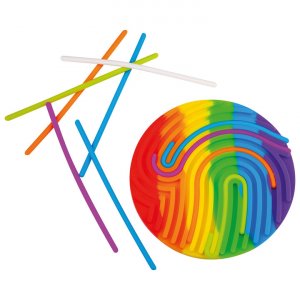 Fidget med strips rund � 17�20 cm silikon