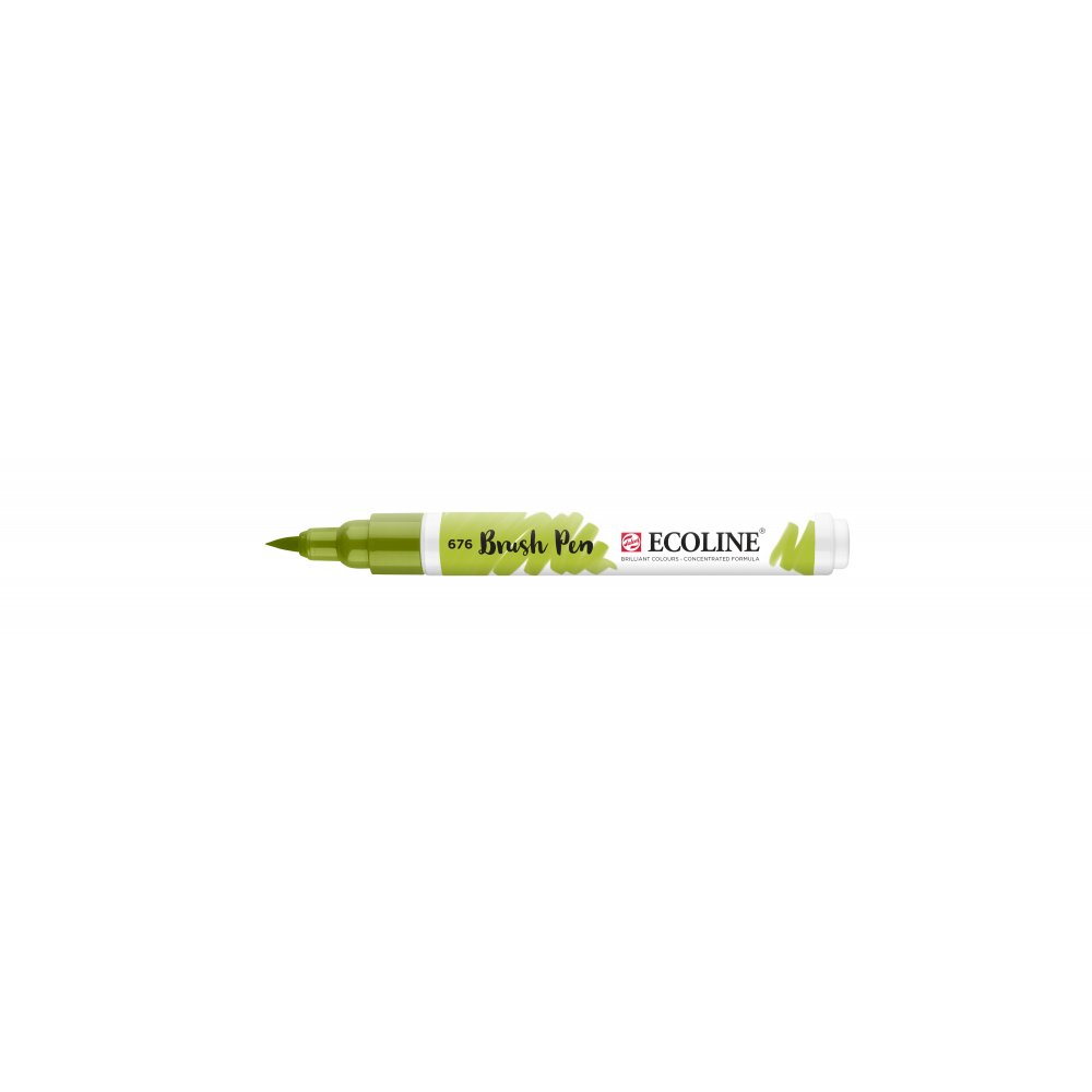 Penselpen Ecoline Brush Pen - Grass Green (676) - Fiberpenne, Penne, Penne, kridt & tusch