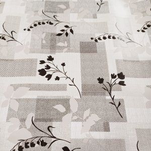 Vaxduk PVC Blommor med rutor Gr�skala 140 cm