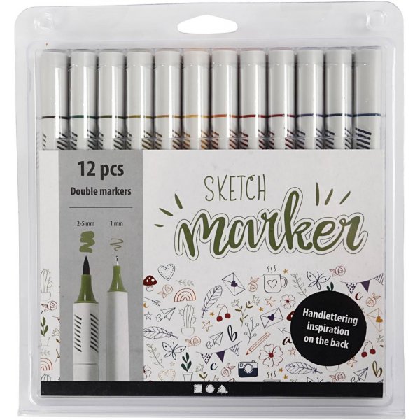 Sketch markers - dova färger - 12 st Sketch markers - dova färger - 12 st