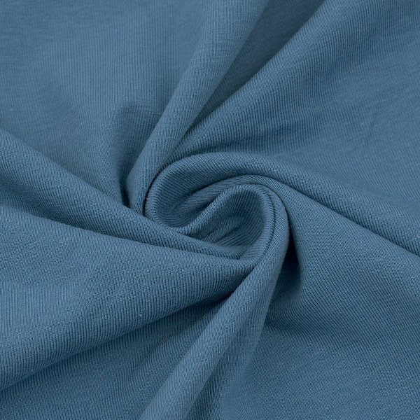 Bomuldsjersey i stretchstof Basic 2 - 150 cm - Dueblå - Bomuldsstræk, Bomuldsstof, Stof