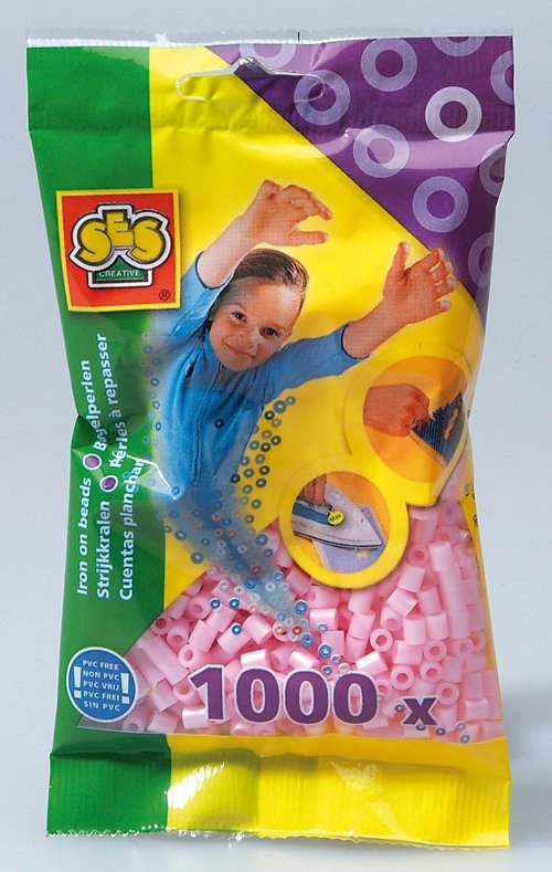 Perler 1000-pak Metallic Pink - Rørperler, Perler & perleplader, Håndværk
