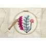 Punch needle-kit med v�xtmotiv, 20 cm