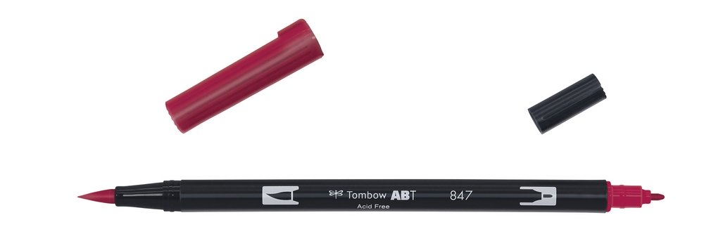 Tombow ABT Dual Brush - (847) Karmosin - Kalligrafi penne, Kalligrafi, Penne, kridt & tusch