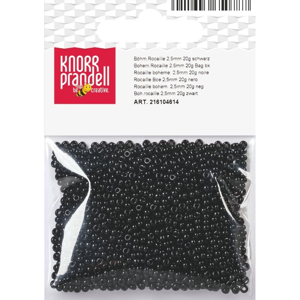 Boheme rocailleperler 2,5 mm sorte 20 g - Blandinger af rocaillesperler, Rocaillesperler, Håndværk