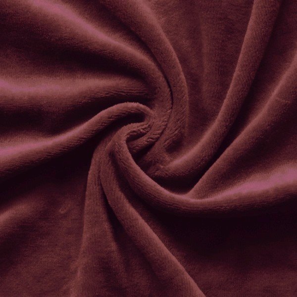 Nicki Velour Bomuldsstof Bourgogne - 145 cm - Velour stof, Bomuldsstof, Stof