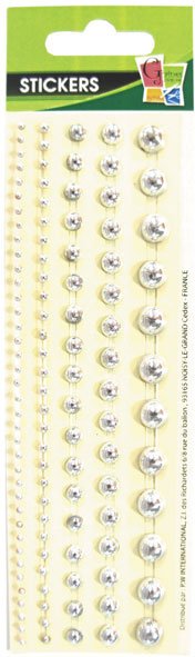 Dekorativa självhäftande pärlband i silver, 14,5 x 0,8 cm, 5-pack Dekorativa självhäftande pärlband i silver, 14,5 x 0,8 cm, 5-pack