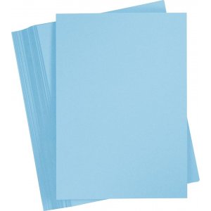 Farvet pap - lysebl - A4 - 180 g - 100 ark