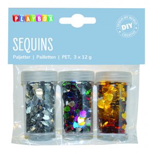 Paljetter 3x12 g hjärtan Paljetter 3x12 g hjärtan