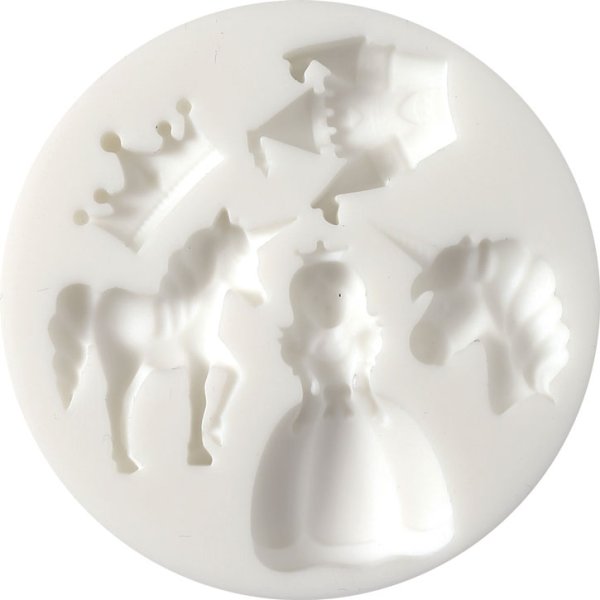 Mini silikonform - enhörning prinsessa, Ø 7 cm Mini silikonform - enhörning prinsessa, Ø 7 cm
