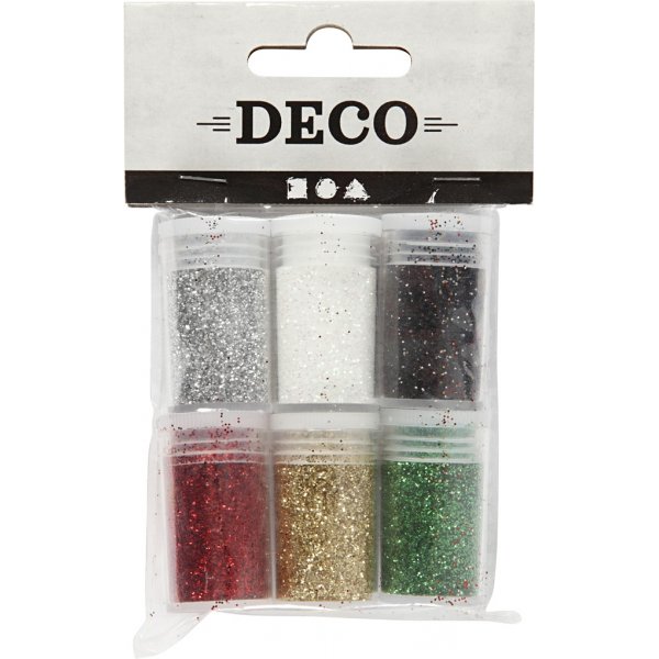 Glitter - mixade f�rger - 6 x 5 g