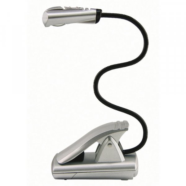 LED - lslampa med clip - silver / svart inkl. batterier