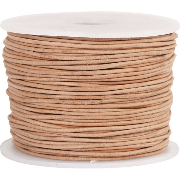 Lädersnöre - beige - 1 mm - 50 m Lädersnöre - beige - 1 mm - 50 m