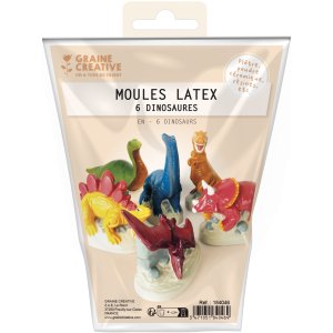 Formar i latex för gjutning av dinosaurier, 6-pack Formar i latex för gjutning av dinosaurier, 6-pack