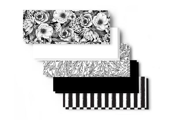 Selvklæbende papir Deluxe Cricut Joy 11,5x30,5 cm 10-pak - Sort/Hvid Botanisk - Tilbehør til fræsere & plottermaskiner, Computerstyret hobby,
