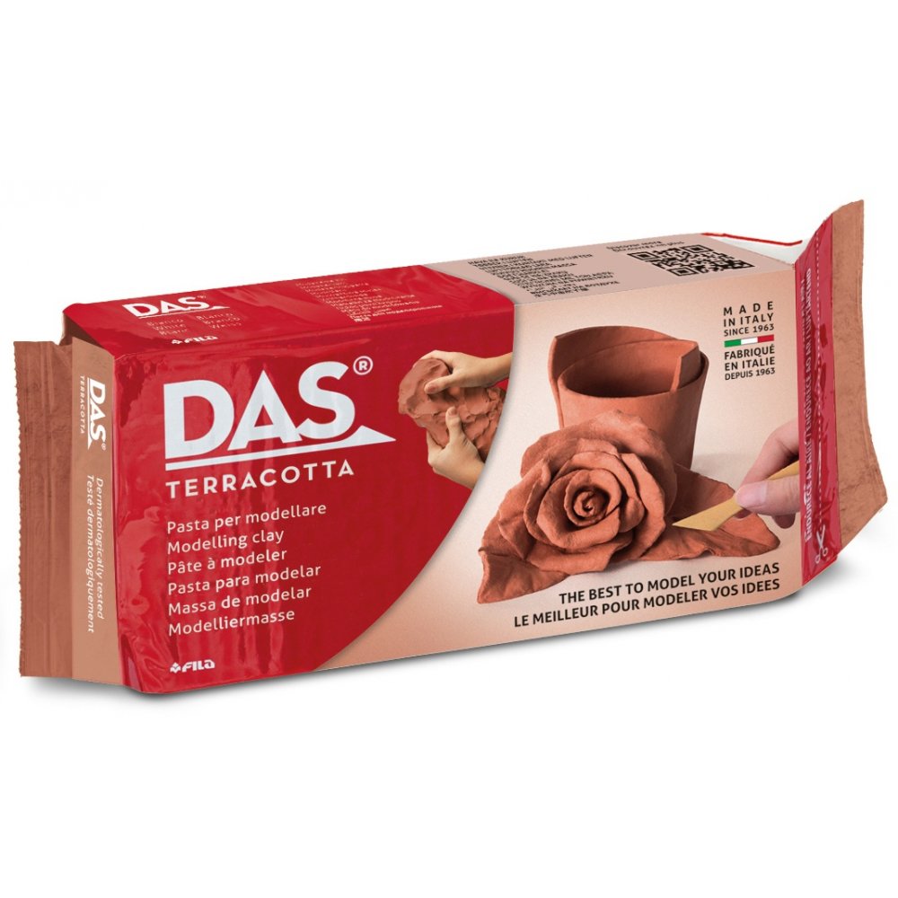 DAS Lera 1/2 kg Terrakotta - Lufttorkande modellera, Modellera, Pyssel för barn, Hobbymaterial, Pyssla