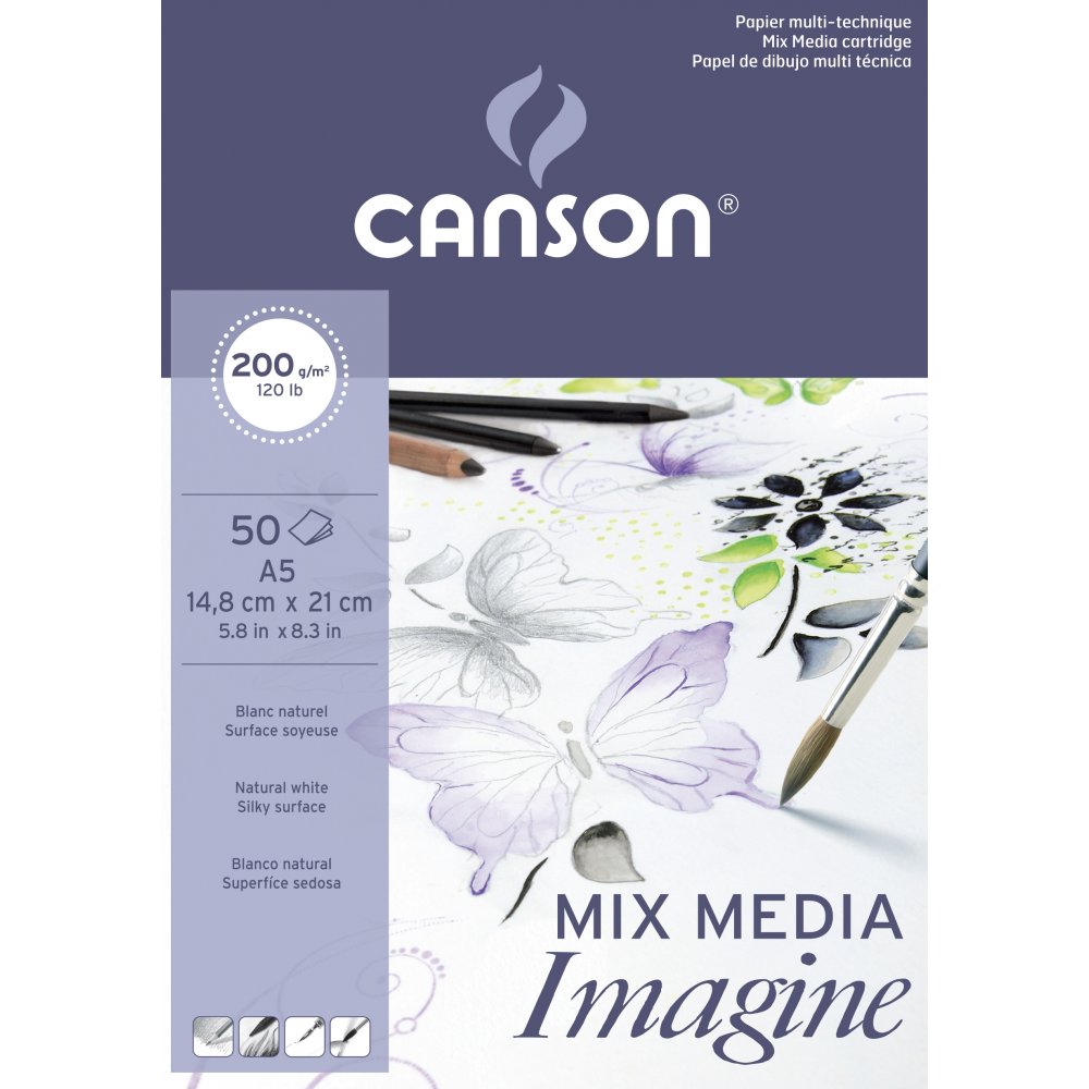 MixMedia Imagine 200 g - A5 - Øvrige papirer, Blok