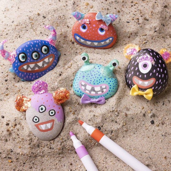 DIY Kit Stendekoration, mixade färger, Monster DIY Kit Stendekoration, mixade färger, Monster