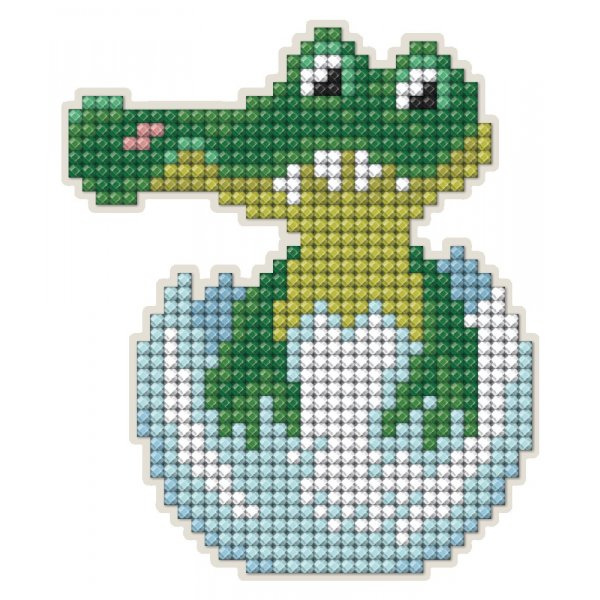 DiamondArt Magnet 8,7x10,2 cm - Krokodil i gg