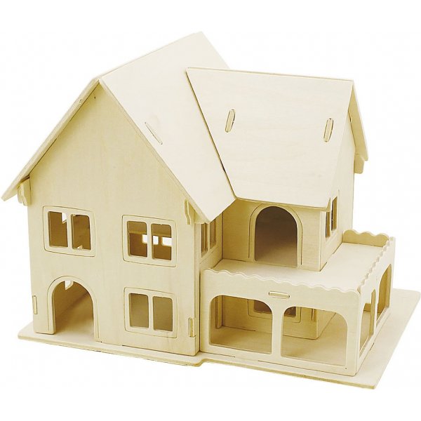 3D Konstruktionsfigur - Hus med veranda 3D Konstruktionsfigur - Hus med veranda