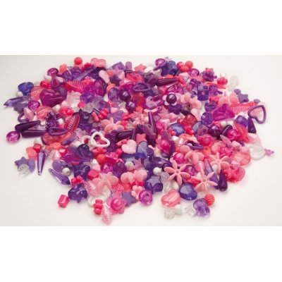 Plastperler lilla og rosa