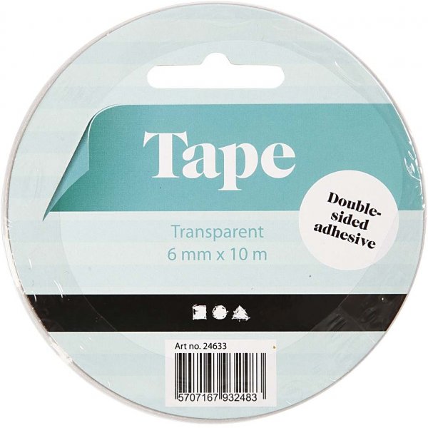 Dubbelhäftande tejp - 6 mm - 10 m Dubbelhäftande tejp - 6 mm - 10 m