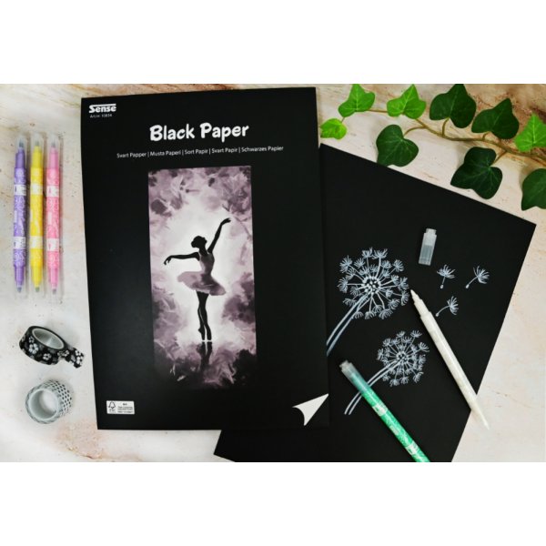 Svart papper A4 160 g 30 blad FSC�