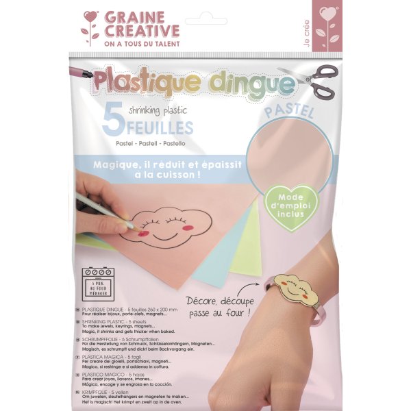 Pastellf�rgade krympplastark 5-pack 20 x 26 cm