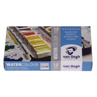 Van Gogh Akvarellsett i metallboks -pan (12 farger og pensel)