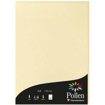 Pollen Brevpapir A4 - 50 stk - Gul-brun