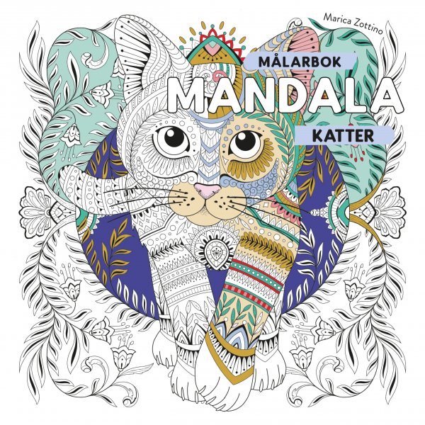 Fargeleggingsbokmandala: katter