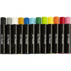 Oljepasteller 7 cm � 11 mm Standardf�rger 12 st