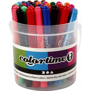 Colortime-pennor - mixade frger - 5 mm - 42 st