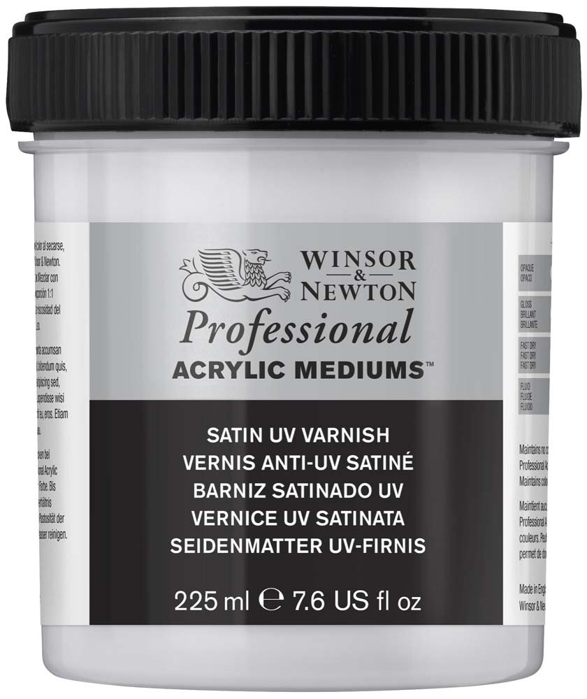 Akryl Medium W&N Professional - UV Lakk Satin - 225 ml - Akrylmedier, Malemedium, Lakk & malingsmedier