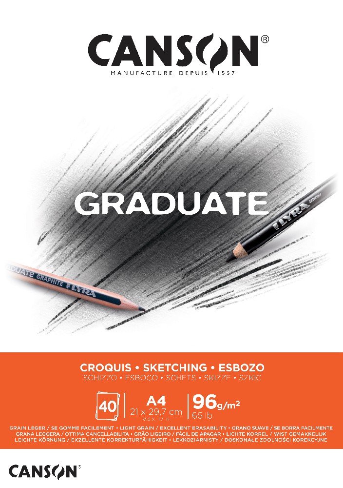 Graduate Skitseblok 96 g 40 ark - A4 - Skitseblok, Blok