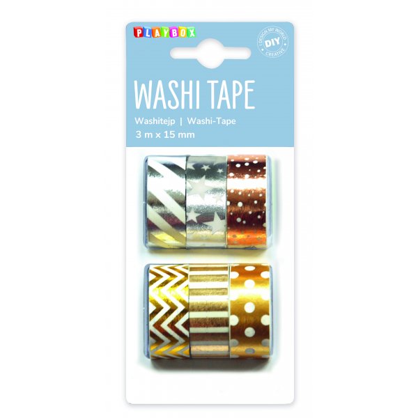 Washitape Metall 6-pack