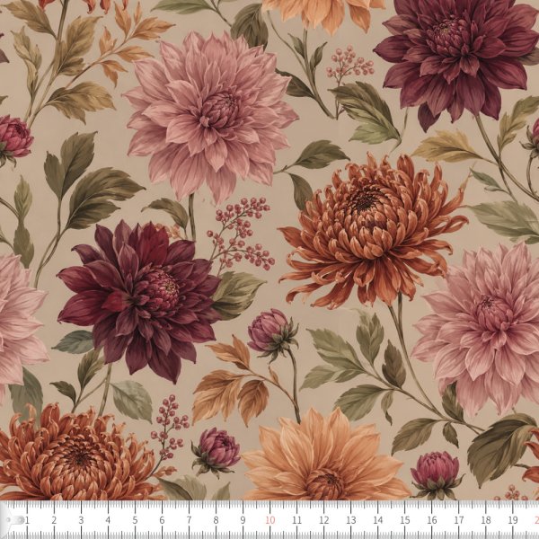 Trik�tyg Anita h�stdahlior 150 cm M�nstrad - Metervara